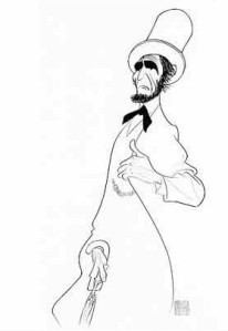 Roy Dotrice as Abraham Lincoln by Al Hirschfeld