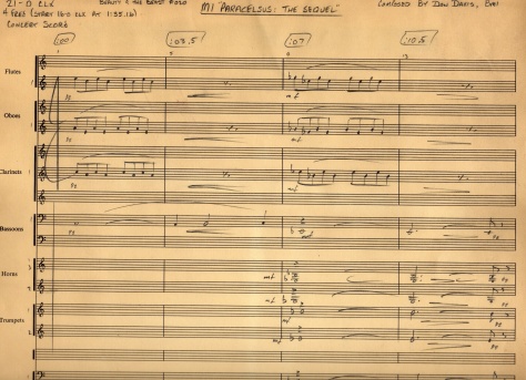 Part of a score by Don Davis
